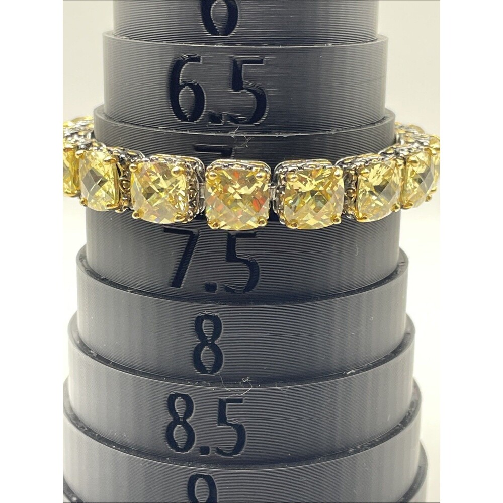 Park Lane Signature Bracelet 7.5” Gold Silver Two Tone CZ Golden Topaz NOTE WEAR - Picture 2 of 16